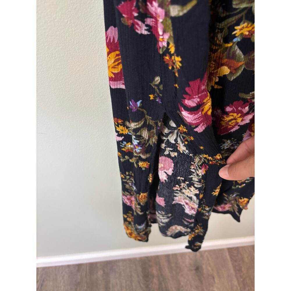 Natural Life Rowan Black Floral Midi Dress Medium - Picture 5 of 9